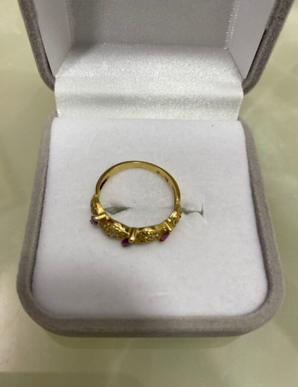 Anel Ouro Modelo Duna de Rubis e Diamantes - Imagem 4