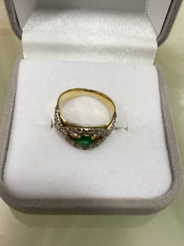 Anel Ouro, Esmeralda e Diamantes - Imagem 5