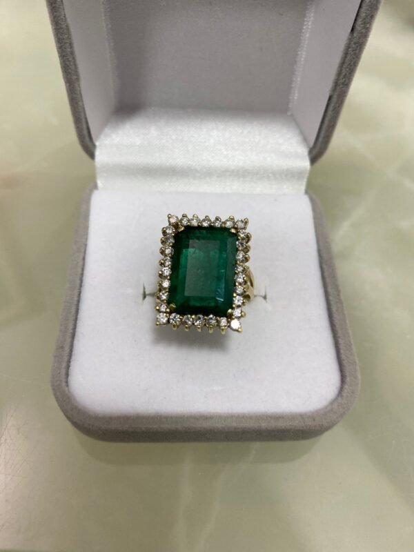 Anel Ouro, Esmeralda e Diamantes - Imagem 4