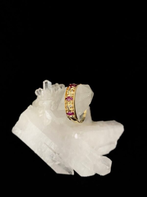 Anel Ouro, Diamantes e Turmalinas Rosa - Imagem 2