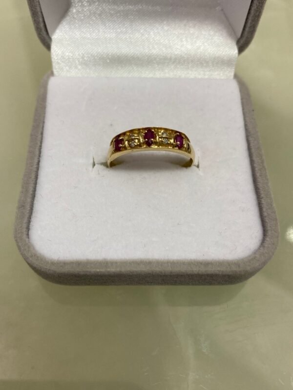 Anel Ouro, Diamantes e Turmalinas Rosa - Imagem 3