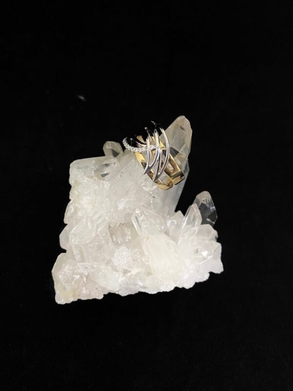 Anel Ouro, Ouro Branco e Diamantes - Imagem 2
