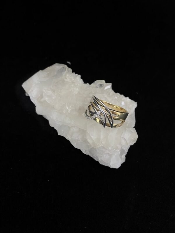 Anel Ouro, Ouro Branco e Diamantes - Imagem 3