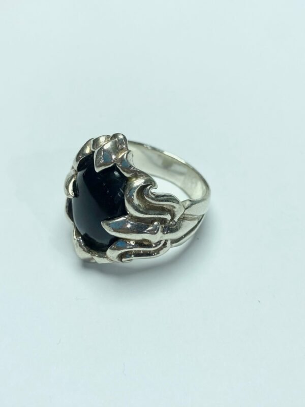 Anel Prata e Onix Modelo Dragon Jewel - Imagem 2