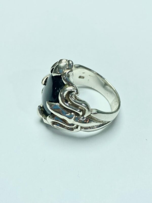 Anel Prata e Onix Modelo Dragon Jewel - Imagem 3