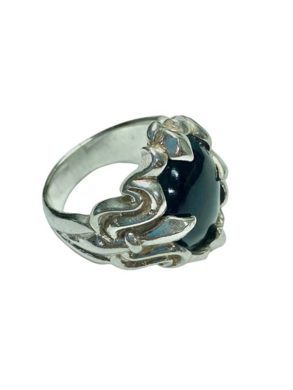 Anel Prata e Onix Modelo Dragon Jewel - Imagem 4