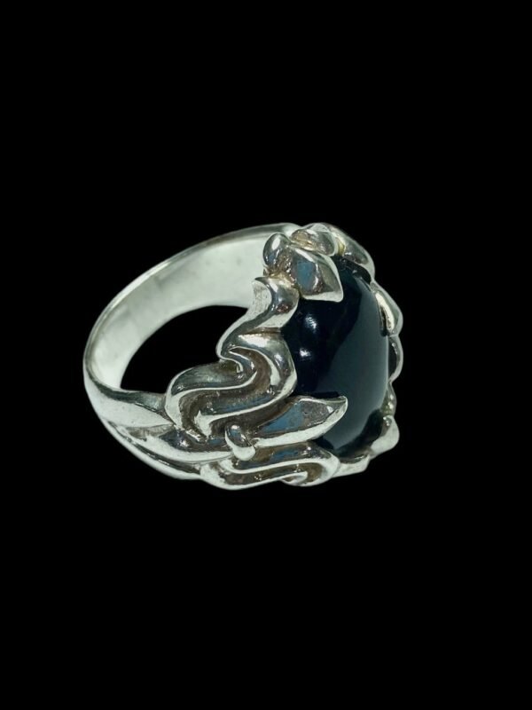 Anel Prata e Onix Modelo Dragon Jewel - Imagem 5