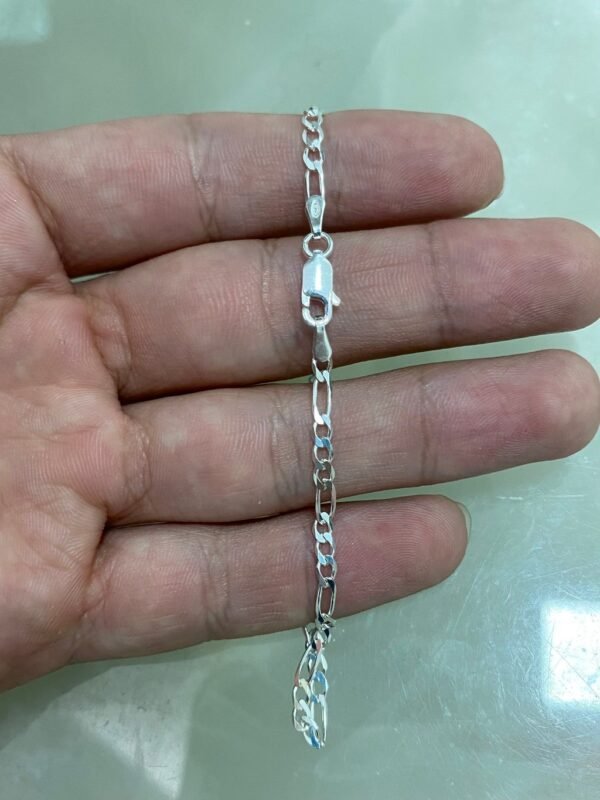 Pulseira Prata Modelo Três por Um 4mm - Imagem 4