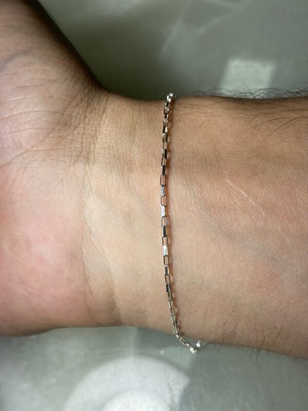 Pulseira Prata Modelo Tijolinho 1mm - Imagem 2