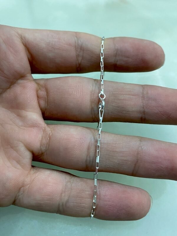 Pulseira Prata Modelo Tijolinho 1mm - Imagem 3