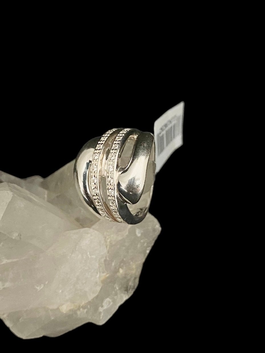 Anel Prata e Zircônias Modelo The Line - Imagem 3
