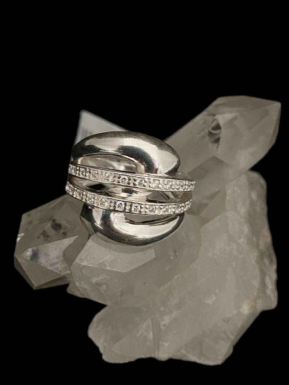 Anel Prata e Zircônias Modelo The Line - Imagem 4