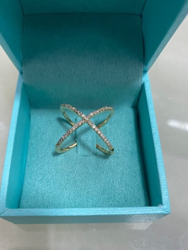 Anel Ouro e Brilhantes Modelo X - Imagem 4