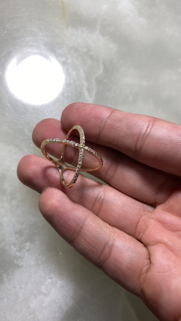 Anel Ouro e Brilhantes Modelo X - Imagem 5