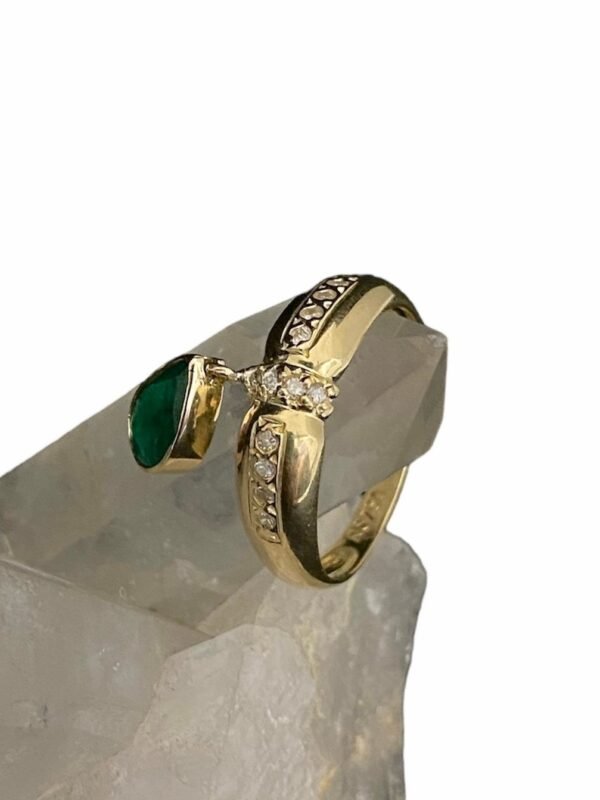 Anel Ouro, Esmeralda e Diamantes - Imagem 2