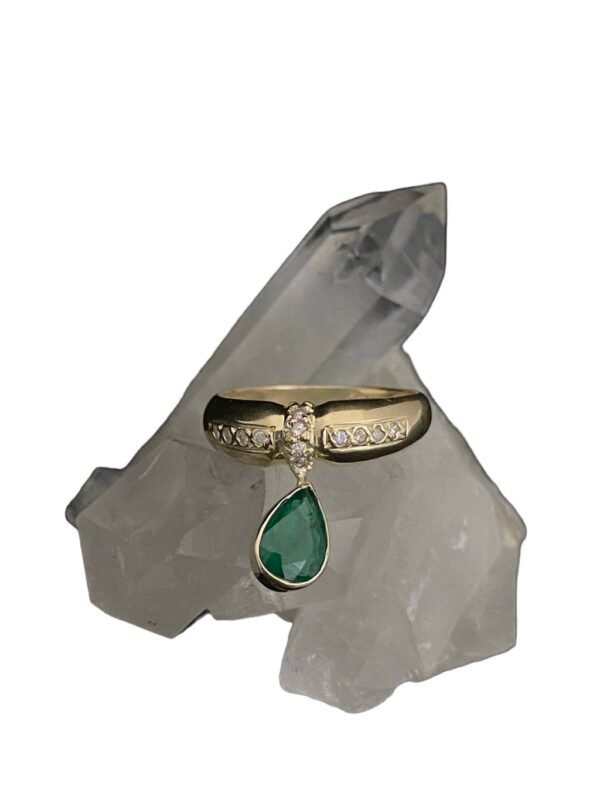 Anel Ouro, Esmeralda e Diamantes - Imagem 4