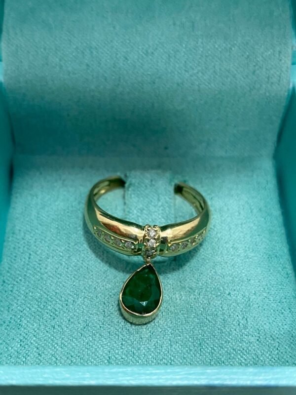Anel Ouro, Esmeralda e Diamantes - Imagem 5