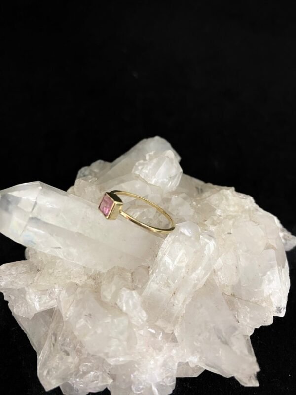 Anel Ouro e Turmalina Rosa