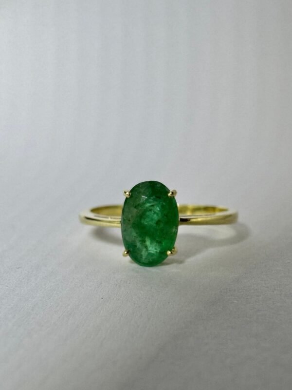 Anel Ouro e Esmeralda Oval