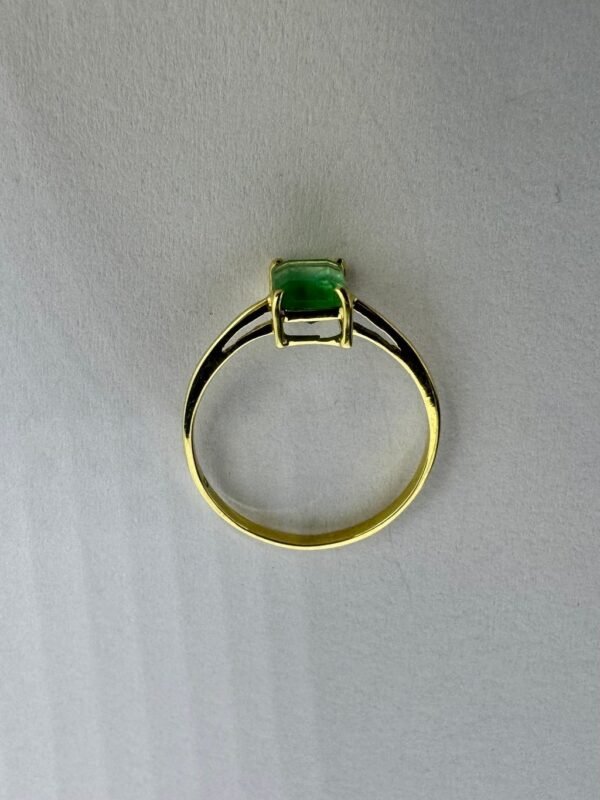 Anel Ouro e Esmeralda Retangular - Imagem 2