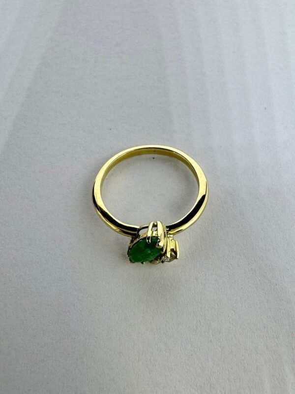 Anel Ouro, Esmeralda e Diamantes - Imagem 3