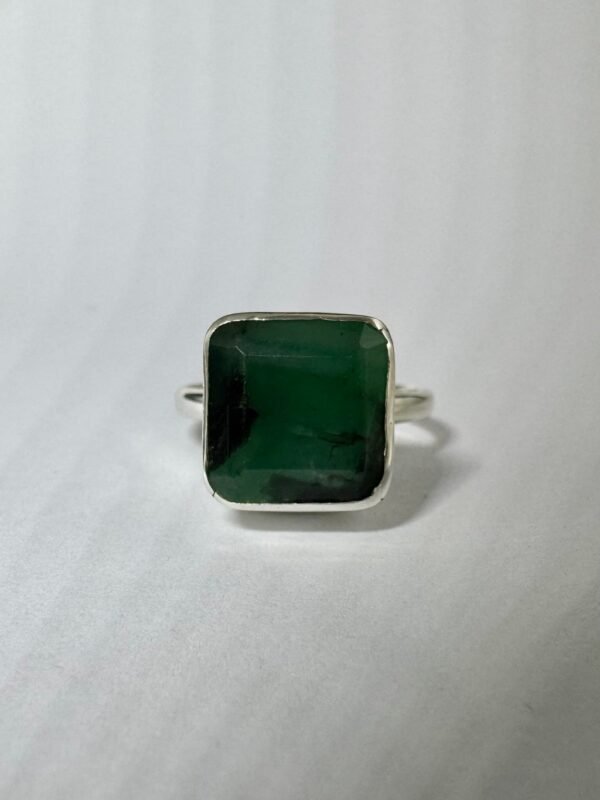 Anel Prata 925 e Esmeralda - Imagem 2