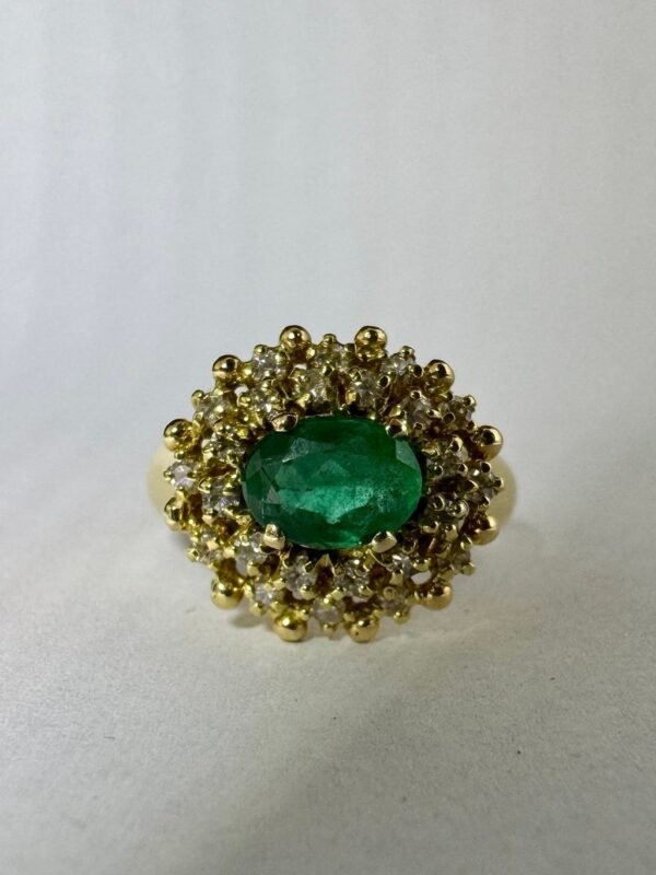 Anel Ouro, Esmeralda e Diamantes - Imagem 2