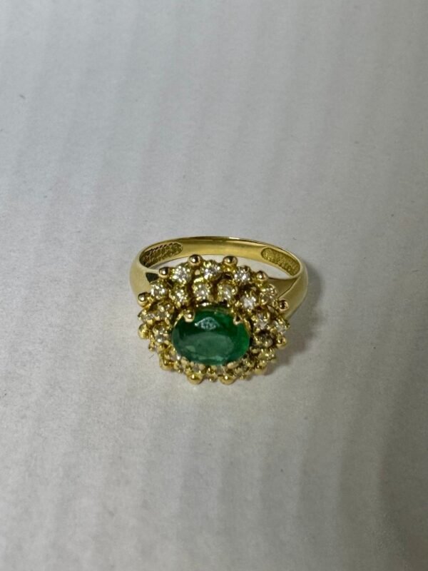 Anel Ouro, Esmeralda e Diamantes - Imagem 3