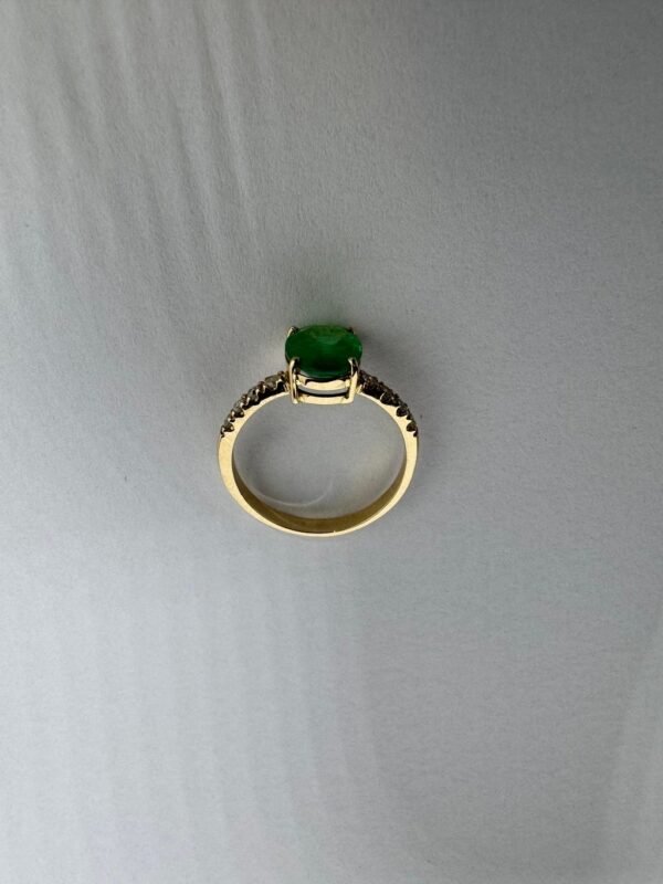 Anel Ouro, Esmeralda e Diamantes - Imagem 4