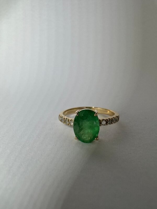Anel Ouro, Esmeralda e Diamantes - Imagem 5
