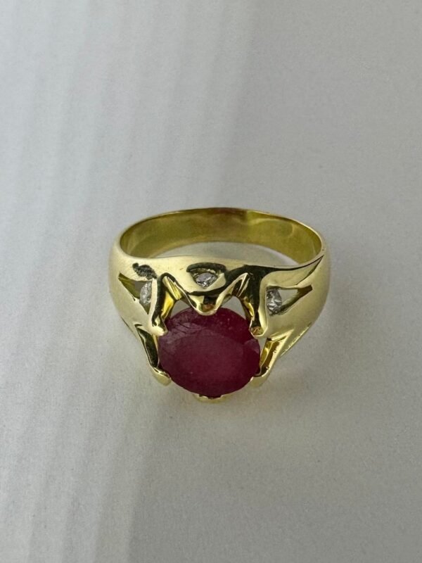 Anel Ouro, Rubi e Diamantes - Imagem 2