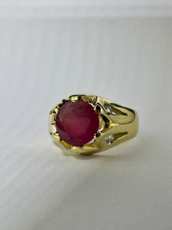 Anel Ouro, Rubi e Diamantes - Imagem 3
