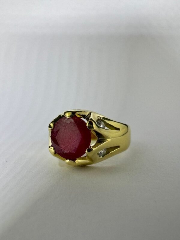 Anel Ouro, Rubi e Diamantes - Imagem 4