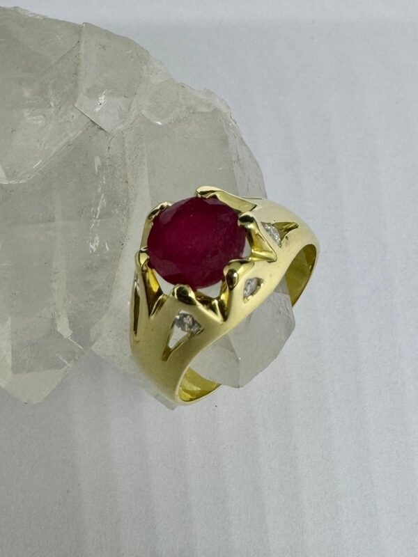 Anel Ouro, Rubi e Diamantes - Imagem 5