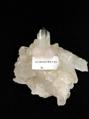 Brinco Semi-Jóia Quartzo Rosa