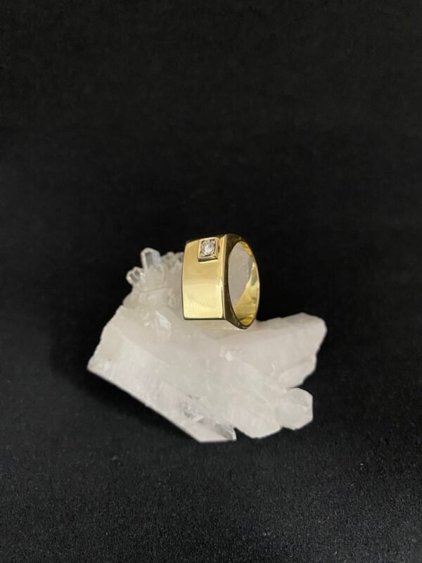 Anel Ouro e Diamante Modelo Liso - Imagem 3