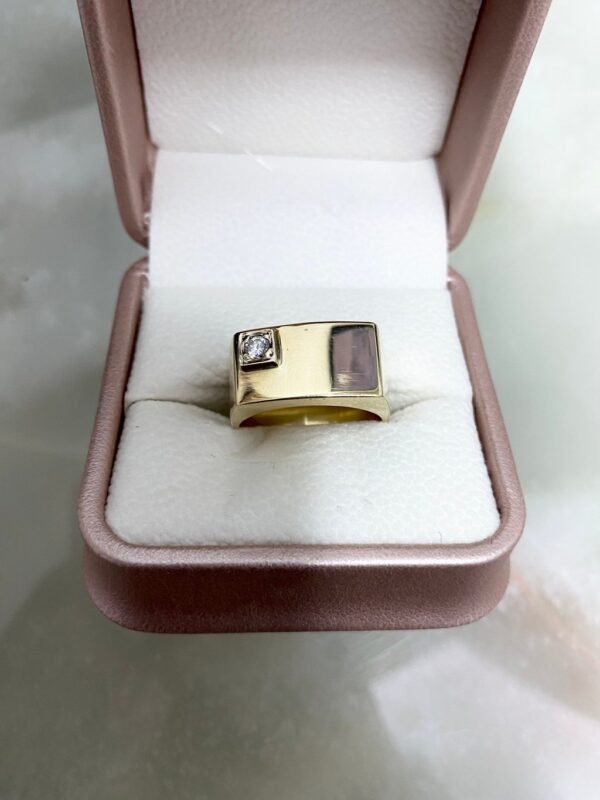 Anel Ouro e Diamante Modelo Liso - Imagem 4