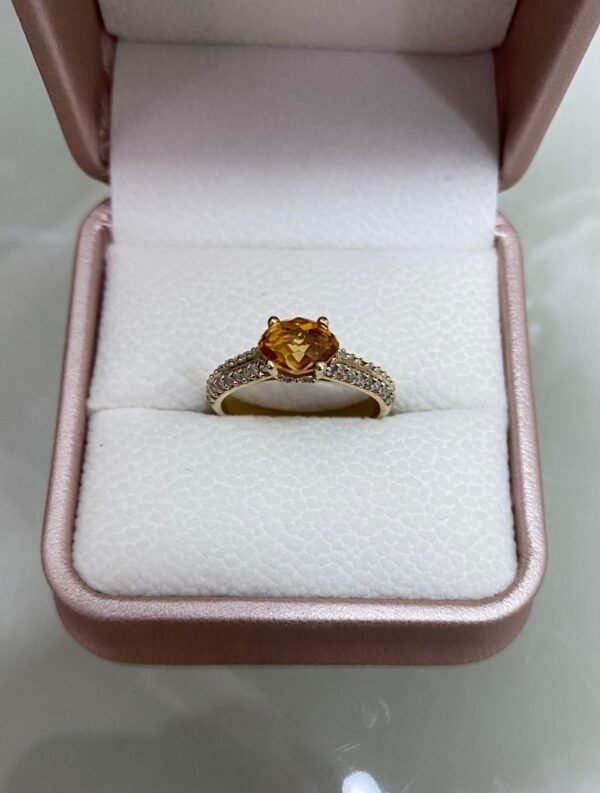 Anel Ouro, Citrino e Diamantes - Imagem 3