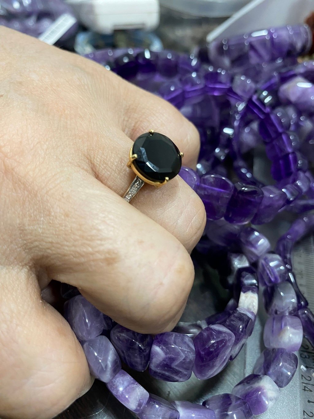 Anel Ouro, Onix e Diamantes - Imagem 5