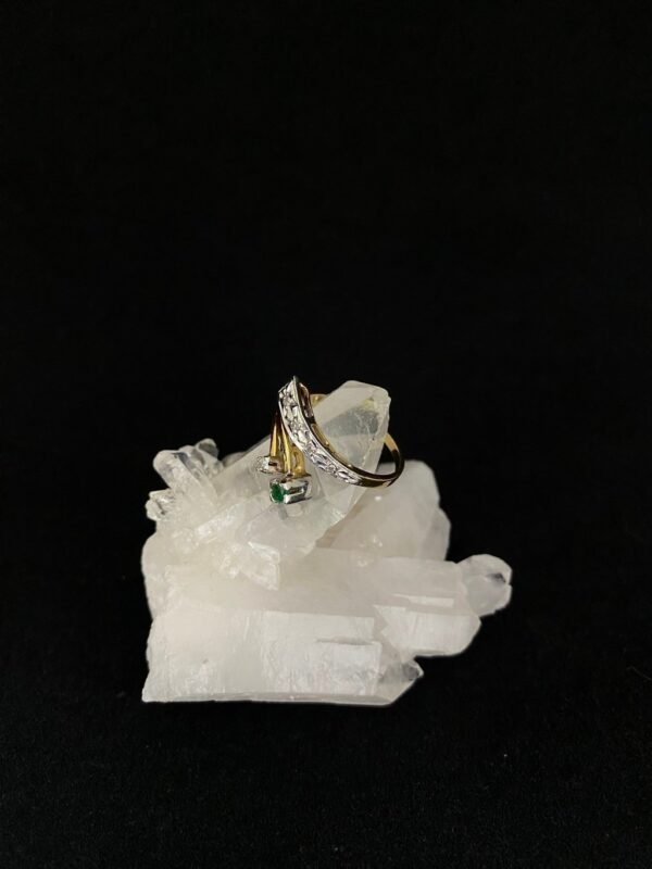 Anel Ouro, Diamantes e Esmeralda - Imagem 2