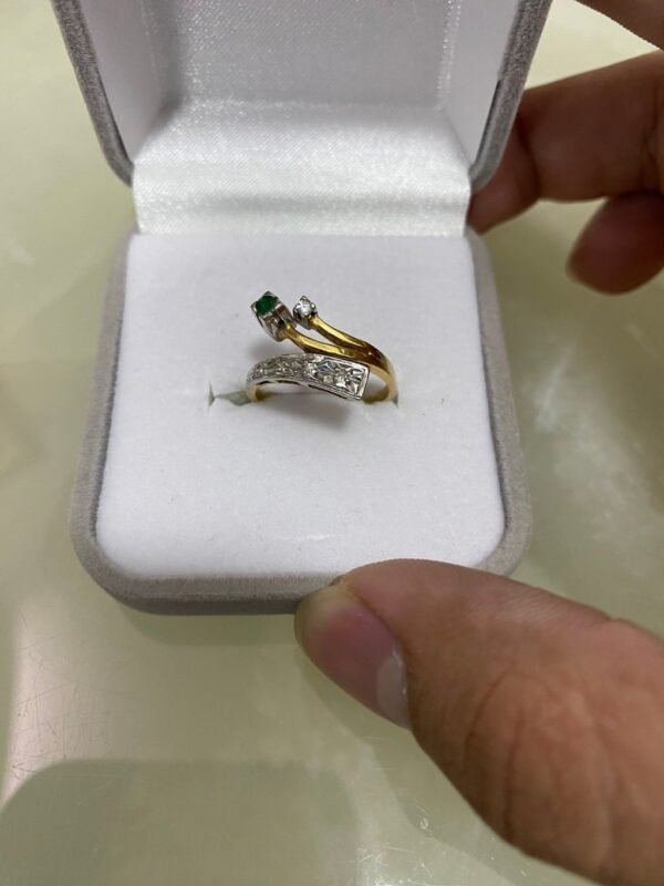 Anel Ouro, Diamantes e Esmeralda - Imagem 5
