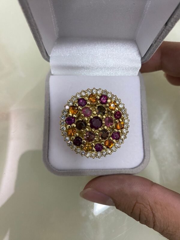 Anel Ouro, Diamantes, Turmalinas e Citrinos - Imagem 3